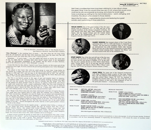 Nat 'King' Cole And His Trio – After Midnight – Bild 2